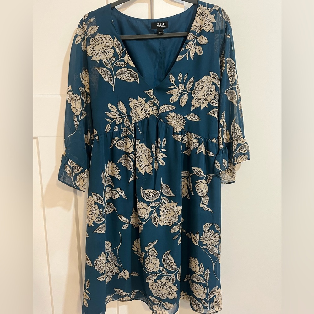A.N.A Women's Three Quarter Sleeve Floral Mini Dress